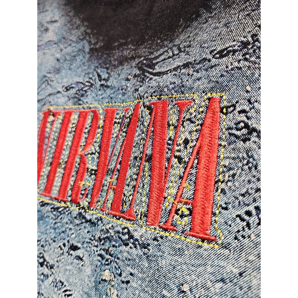 Nirvana Nevermind T Shirt Mens Black Rock & Death Embroidered Logo‎ L Band Tee - Picture 5 of 7